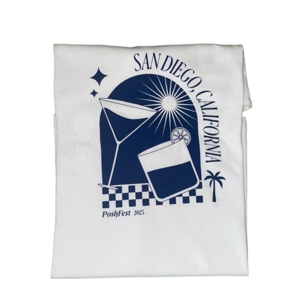 Posh T-shirt White With Blue Logo Poshfest 2023 Women’s 2XL